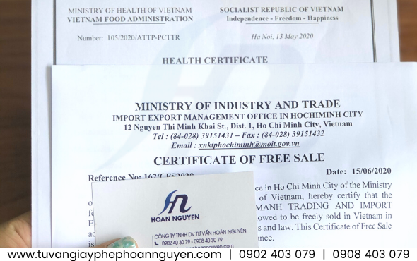 Giấy phép xuất khẩu thực phẩm sản phẩm xiên que đông lạnh