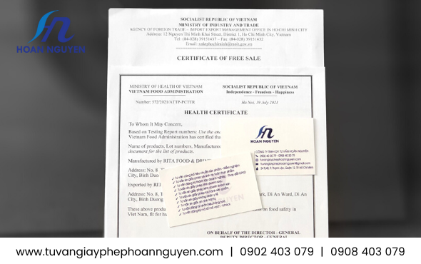 Giấy phép xuất khẩu nước tương (xì dầu)