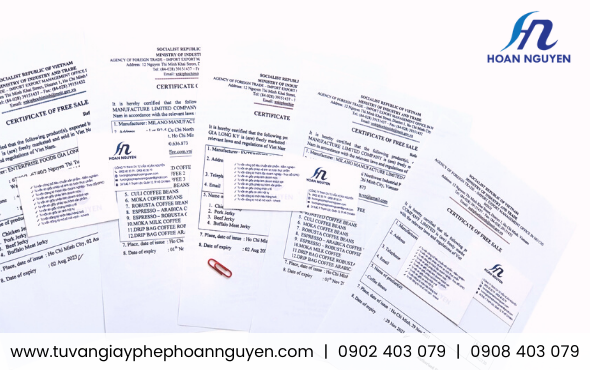Giấy chứng nhận lưu hành tự do cho sản phẩm thực phẩm xuất khẩu Giấy chứng nhận lưu hành tự do cho sản phẩm thực phẩm xuất khẩu