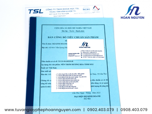 Kết quả kiểm nghiệm và bản công bố chất lượng nến thơm Kết quả kiểm nghiệm và bản công bố chất lượng nến thơm